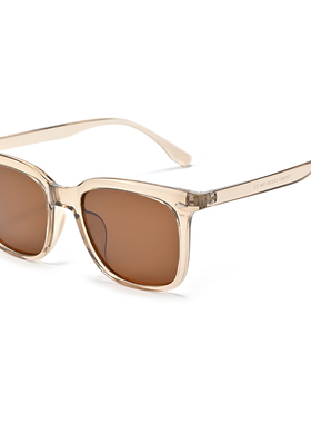 TR90简约黑色方形偏光墨镜男女