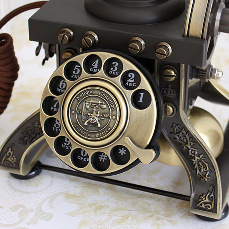 洛斯贝拉1892欧式仿古电话机老式手摇民国怀旧家用旋转盘复古座机,淘宝优惠券,粉丝福利购,淘宝优惠卷