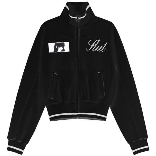 Eihey spring new girls printed striped contrasting short slim coat long-sleeved sports jacket for women