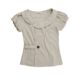 Eihey stacked asymmetrical large lapel design puff sleeve top women's slim waist button-down shirt