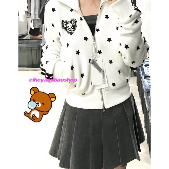 Eihey imported fabric 2025 spring American star print design casual versatile trendy jacket for women