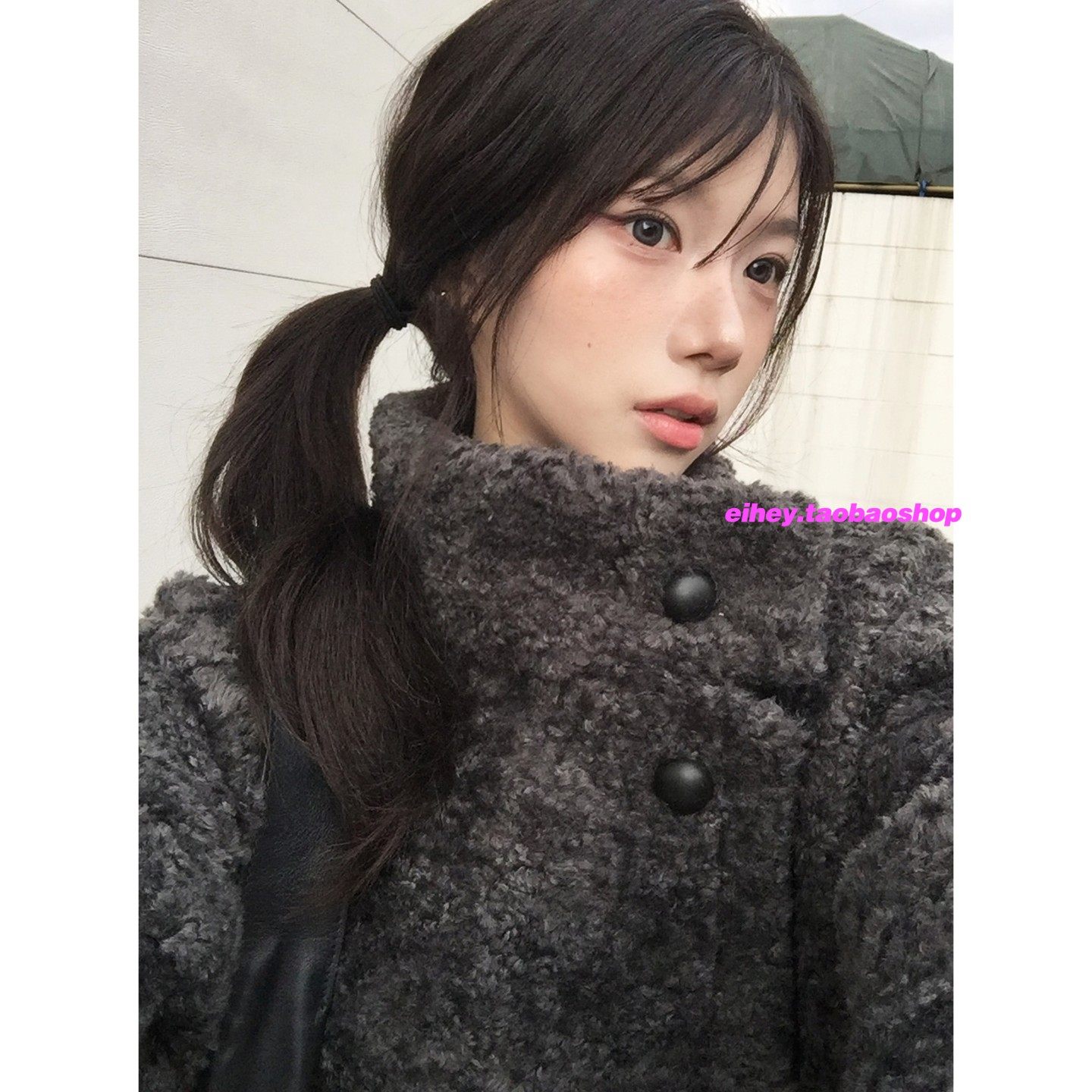 eihey诶嘿韩系冬日氛围感百搭羊羔毛仿皮草毛绒纽扣百搭厚外套女,淘宝优惠券,粉丝福利购,淘宝优惠卷