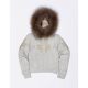Eihey American retro hot diamond fur collar plus velvet hooded sweatshirt jacket for women winter loose cotton jacket