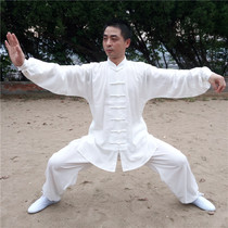 Taiji cotton linen long sleeve practice to serve male and female in spring and summer fall martial arts performance in Chinese style Taijiquan Costume