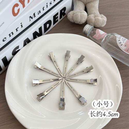 无痕发夹女发根蓬松刘海夹前额鸭嘴夹定位夹子头饰银色一字夹发卡 - 图3