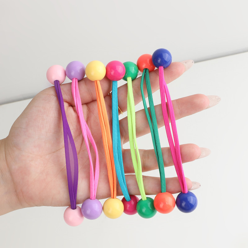 韩版儿童糖果色长皮筋发圈扎马尾圆球彩色头绳公主头饰皮筋公主风,淘宝优惠券,粉丝福利购,淘宝优惠卷