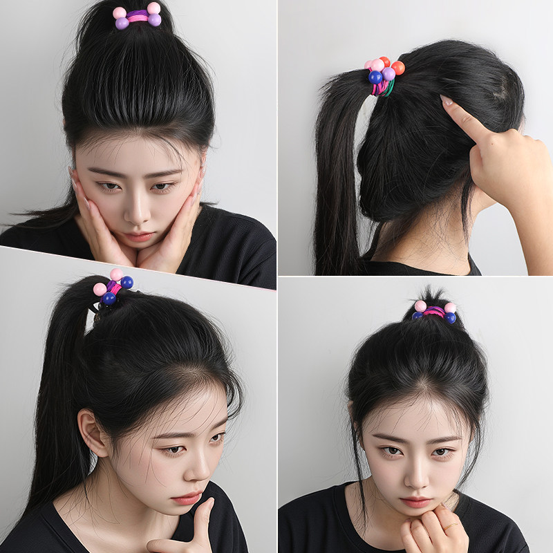 韩版儿童糖果色长皮筋发圈扎马尾圆球彩色头绳公主头饰皮筋公主风,淘宝优惠券,粉丝福利购,淘宝优惠卷