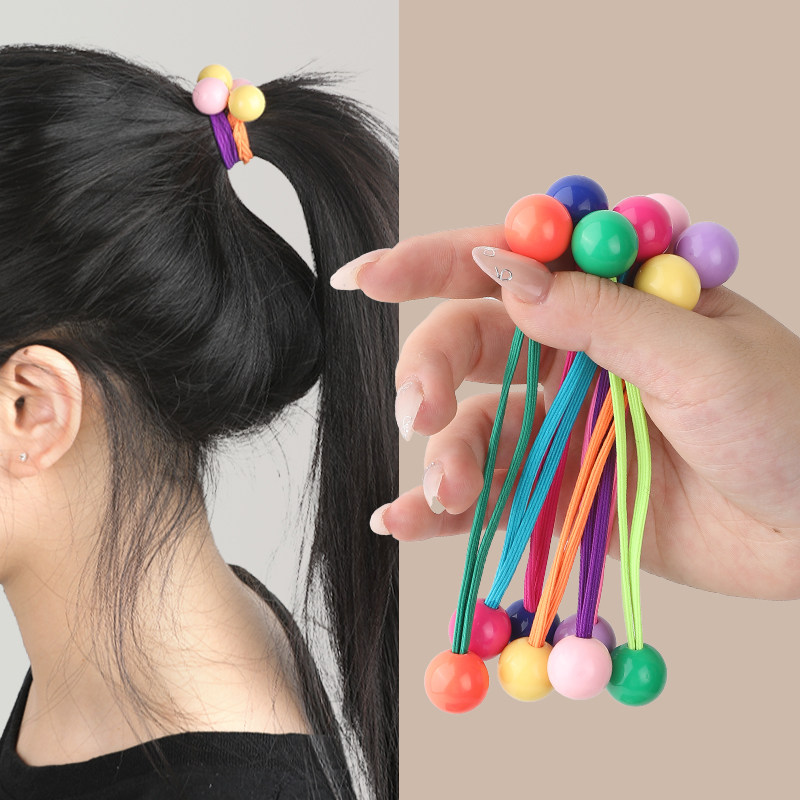 韩版儿童糖果色长皮筋发圈扎马尾圆球彩色头绳公主头饰皮筋公主风,淘宝优惠券,粉丝福利购,淘宝优惠卷