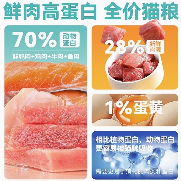 力狼猫粮幼猫成猫20kg鲜鸭肉味全价通用型英短美短猫粮40斤