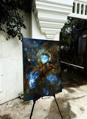 袁伟恒原创布面油画猫爪星云宇宙星空客厅装饰挂画收藏级