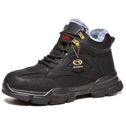 加油站防静电劳保鞋男款防刺穿2025冬季新款高帮加绒工作安全鞋子 - 图3