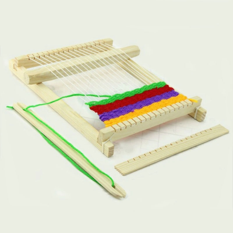 科技小制作DIY手工织布机 儿童毛线编织机幼儿园科学实验教 - 图1