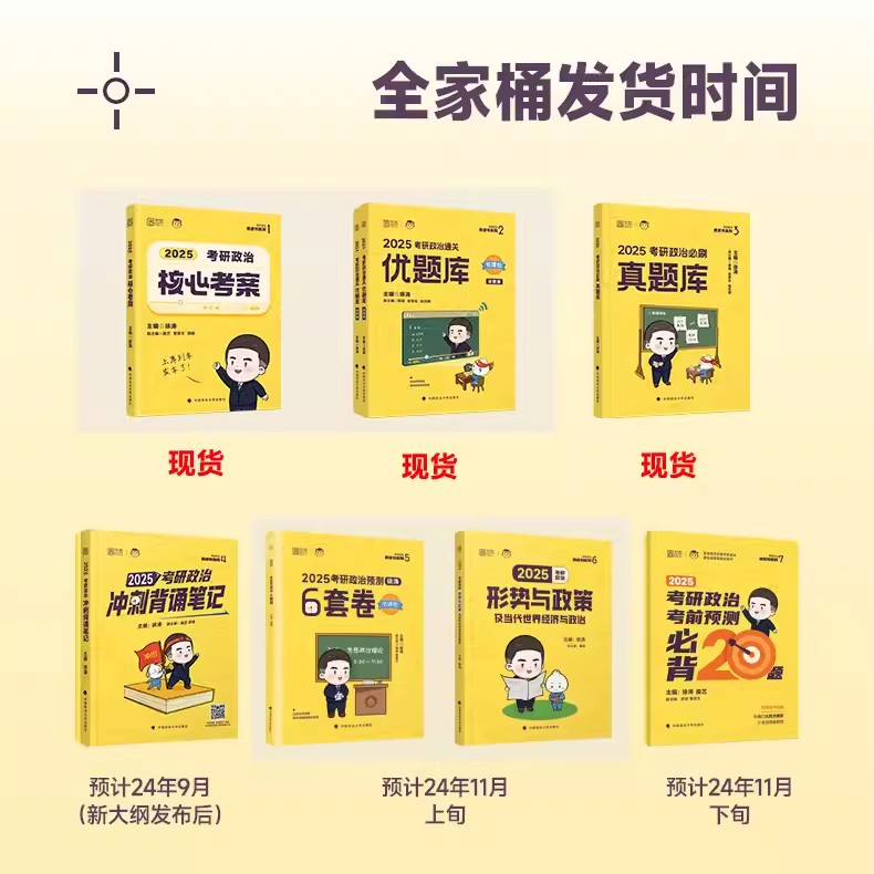 现货速发】2025徐涛核心考案考研政治小黄书101思想政治理论教材核心教案优题库2024黄皮书肖秀荣1000题肖四肖八腿姐冲刺背诵手册 - 图0