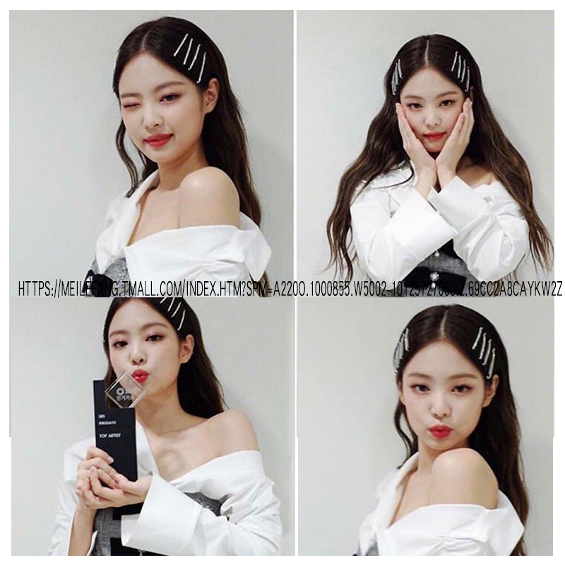 jennie同款夏季发夹一字夹边夹水钻刘海网红卡子侧边发卡夹子头饰-图1