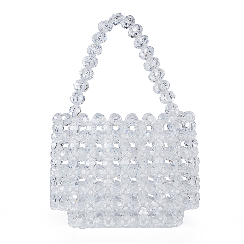 法式小众透明水晶串珠包包diy材料包珍珠包抖音同款珠珠包手提包-图3