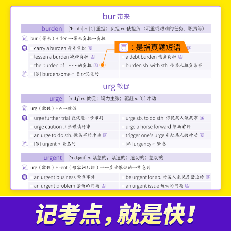 备考2024年6月】巨微六级词汇闪过乱序版基础词汇书大学生英语六级词汇闪过词根联想记忆法cet6级单词可搭配英语六级试卷真题解析-图1