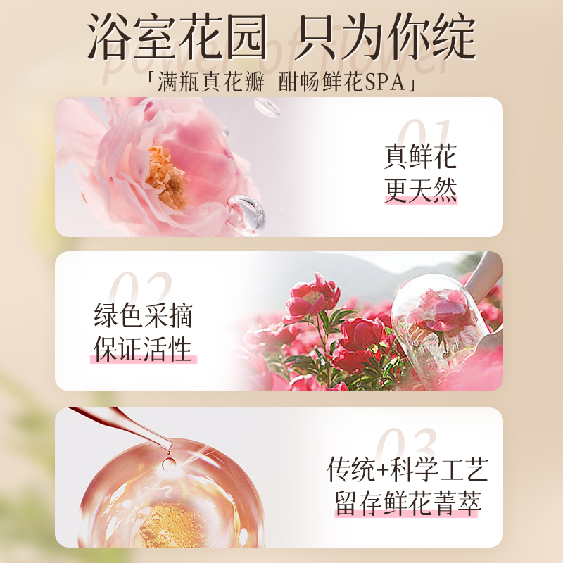蔻斯汀真鲜花花瓣沐浴露香氛持久留香小瓶浴液220g