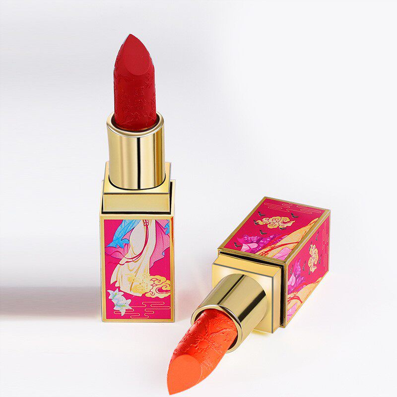 迪香儿中国古风故宫贵妃魅惑潮流雕花口红雾面防水保湿滋润唇膏