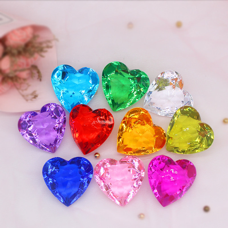 儿童宝石玩具大号心形亚克力塑料大钻石幼儿园奖励孩子圣诞节礼物