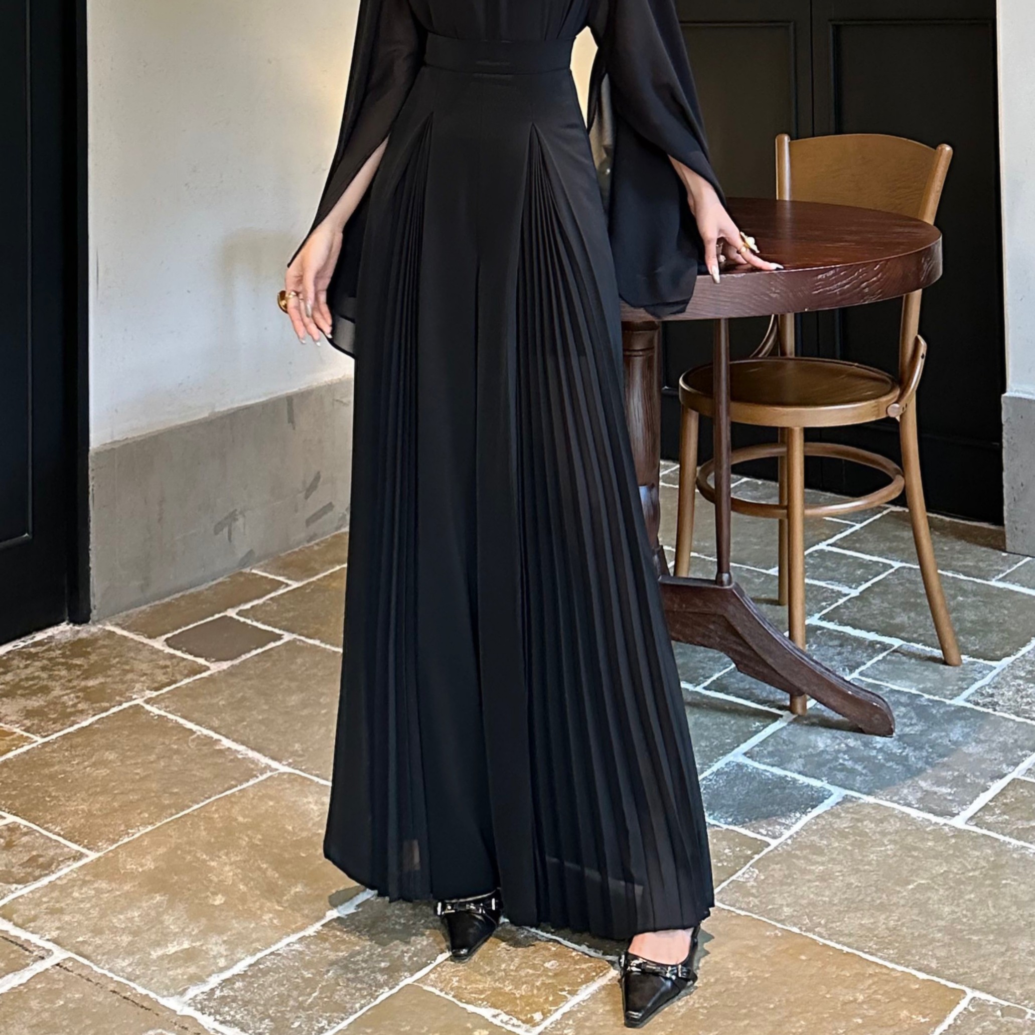 春季新款气质雪纺飘逸高腰显瘦垂感阔腿裤女设计感小众休闲长裤子,淘宝优惠券,粉丝福利购,淘宝优惠卷