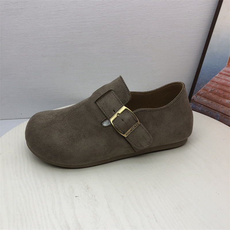 撤柜断码处理女鞋2026春季款时尚复古风搭扣圆头平底一脚蹬勃肯鞋,淘宝优惠券,粉丝福利购,淘宝优惠卷