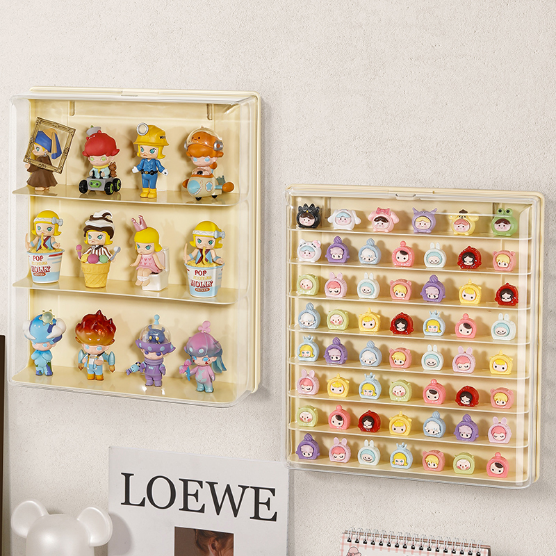 萌粒展示盒防尘壁挂式盲盒收纳展示架小摆件手办展示柜透明亚克力,淘宝优惠券,粉丝福利购,淘宝优惠卷