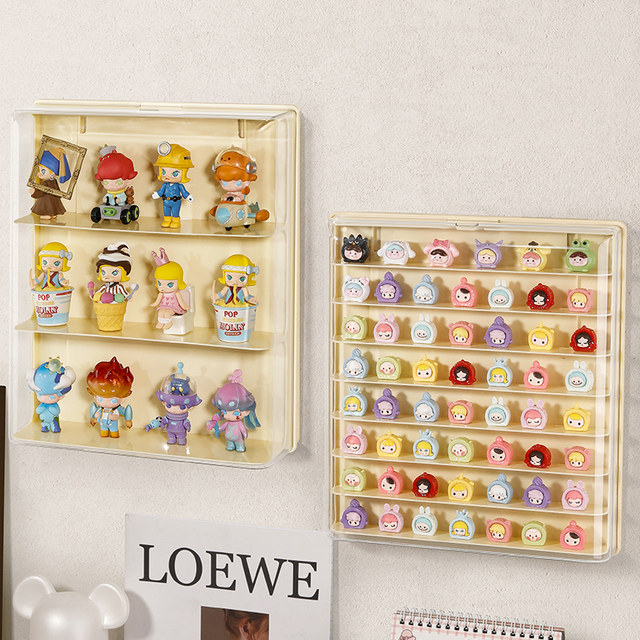 Wall-mounted blind box cute storage rack without nailing on the wall