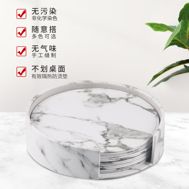 Thickened creative style leather waterproof dining table thermal insulation pad