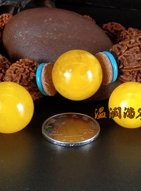 琥珀蜜蜡圆珠金刚星月菩提手串