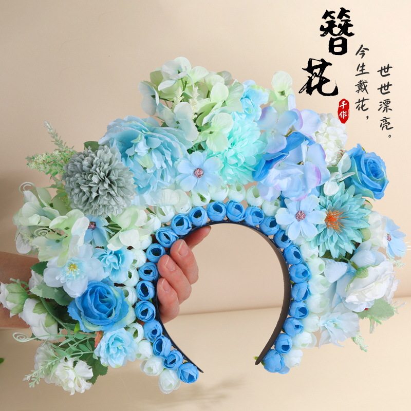 元旦节簪花发箍diy材料包泉州浔埔簪花围汉服绢花发饰礼物头饰,淘宝优惠券,粉丝福利购,淘宝优惠卷