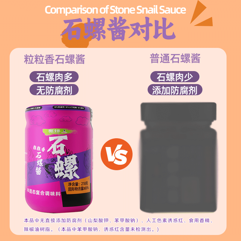 辣妹子香辣螺蛳酱新鲜杏鲍菇剁椒石螺酱开瓶即食拌馒头拌面开胃菜