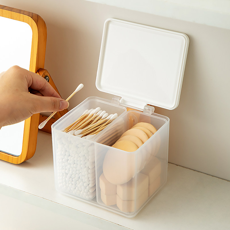 分格化妆棉签收纳盒卸妆棉棒梳妆台口红透明整理小盒子桌面卫生间,淘宝优惠券,粉丝福利购,淘宝优惠卷