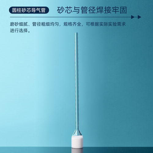 三爱思 砂板导气管T69 爆气玻璃管扩散管氧气管曝气头气体分布器 直型圆柱L型多孔砂芯 物理化学实验室器材 - 图0