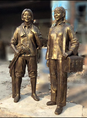 树脂摆件出门人物雕塑