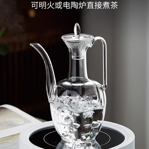 仿宋玻璃茶壶绿茶专用泡茶器耐高温水壶家用酒壶手执壶茶具 - 图1