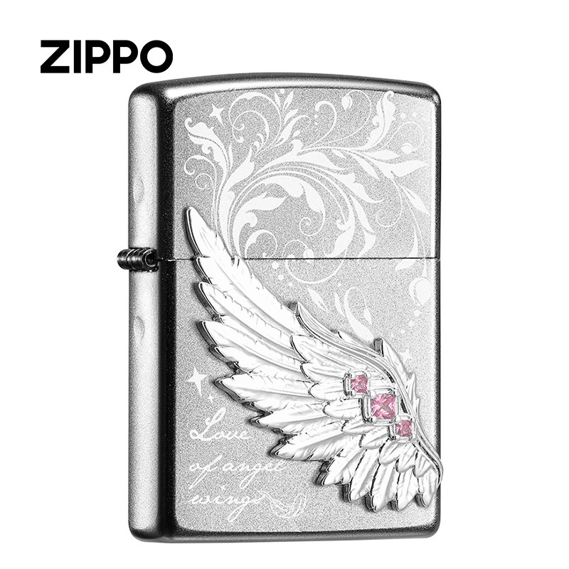 zippo打火机热恋之翼粉钻 缎纱防风煤油正品情人节春节礼物送男友,淘宝优惠券,粉丝福利购,淘宝优惠卷