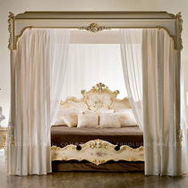 Luxurious European-style bed Double beds Racks Beds palace Sculpture Flower Mantle Tent 1 8 m Wedding Bed Hand-painted Large Terrace