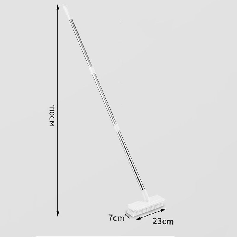 家用长柄地刷硬毛刷厕所浴室洗地刷瓷砖清洁刷可刮可刷刷头可转动