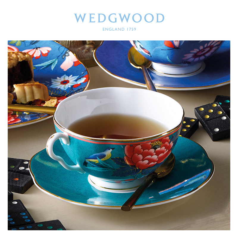 WEDGWOOD威基伍德嫣红牡丹骨瓷茶杯碟下午茶杯碟欧式咖啡杯套装 - 图2