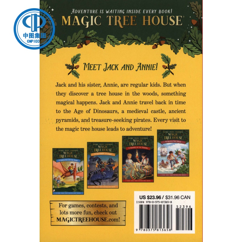 Magic Tree House Boxed Set, Books 1-4美国中小学课外阅读书单神奇树屋全套1-4探险科普百科英语小说-图0