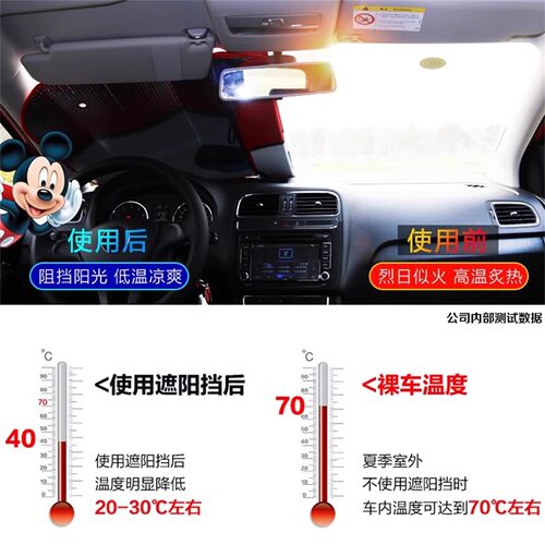 汽车防晒隔热遮阳挡前挡风玻璃遮阳罩车内车窗遮阳帘车用遮阳板女 - 图3