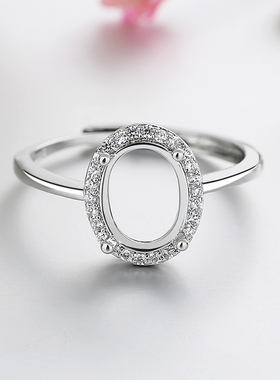 镀银ins满钻戒指空托厂家直销