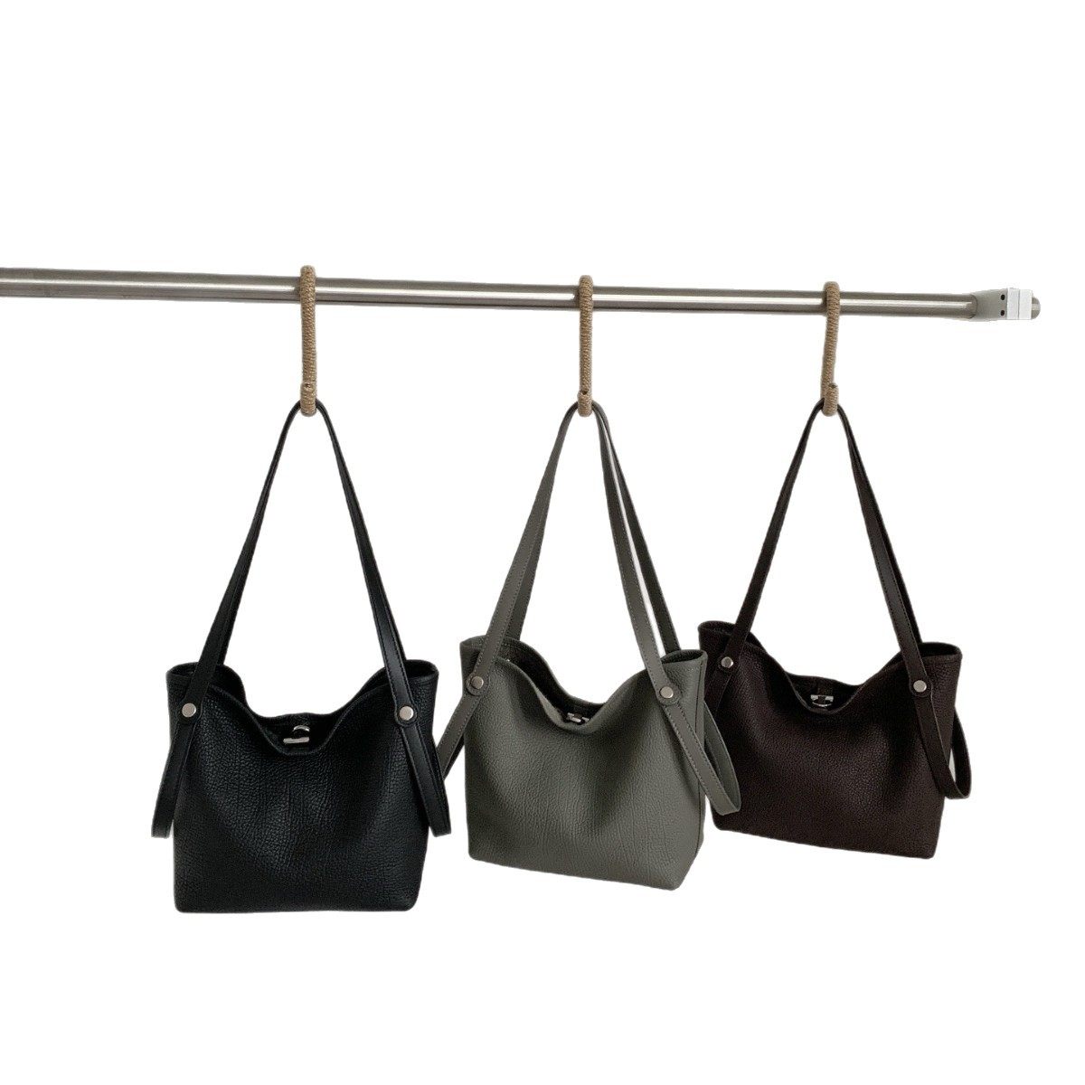 头层牛皮菜篮子大容量水桶包洋气托特包通勤单肩斜挎包真皮女包包,淘宝优惠券,粉丝福利购,淘宝优惠卷