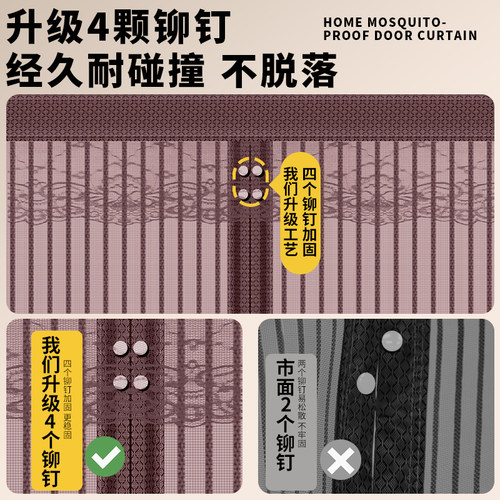 2026新款全磁条防蚊门帘强力夏季纱窗魔术贴家用金刚网纱门隔断帘 - 图1