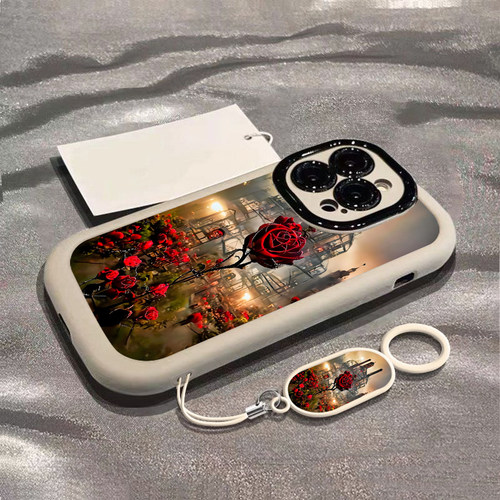 玫瑰城堡适用苹果16promax手机壳iPhone15pro新款14plus硅胶13软壳12xsmax男iPhonexr女款xs78plus情侣3se2x - 图2