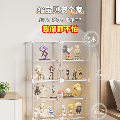 乐高积木展示柜家用玩具小摆件收纳盒透明防尘置物架手办展示架子 - 图0