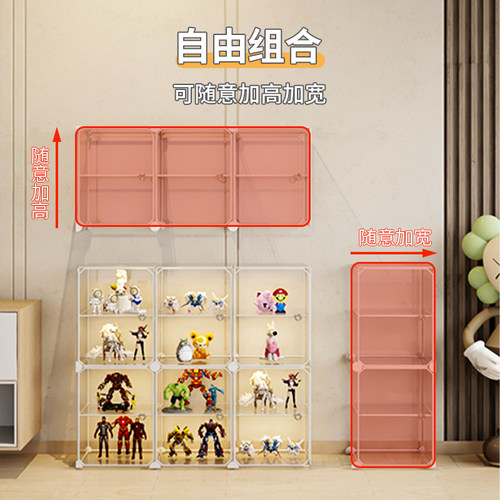 乐高积木展示柜家用玩具小摆件收纳盒透明防尘置物架手办展示架子 - 图2