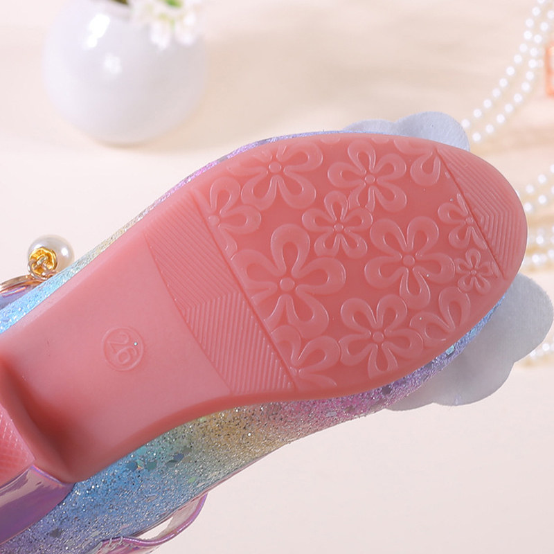 2025年新款女童皮鞋儿童公主单鞋时尚韩版高跟彩色亮片女孩水晶鞋,淘宝优惠券,粉丝福利购,淘宝优惠卷