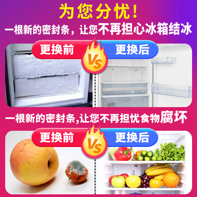 适用于容声冰箱密封条BCD上/中/下门封条磁胶密封圈原厂通用尺寸