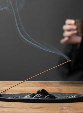陶瓷禅意复古室内卧式茶桌檀香座